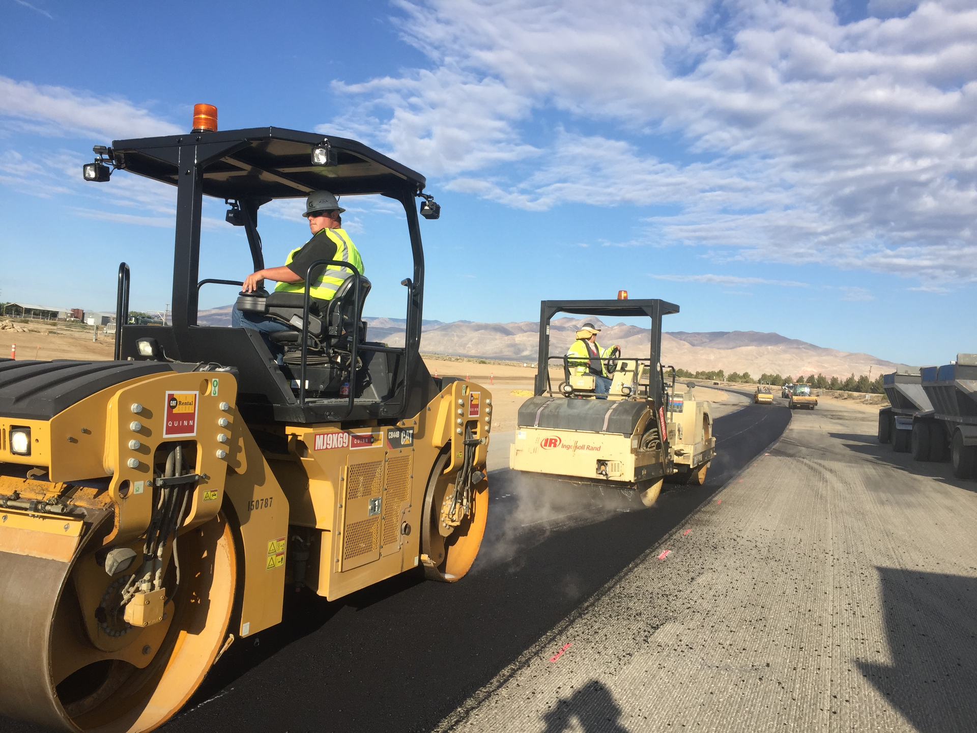 Throughout the job Granite and The Transtec Group monitored rolling patterns, made sure crews weren’t throwing rock onto the mat, checked that roller operators weren’t stopping rollers on the mat, and that operators rolled off the mat when they could instead of stopping on the mat.