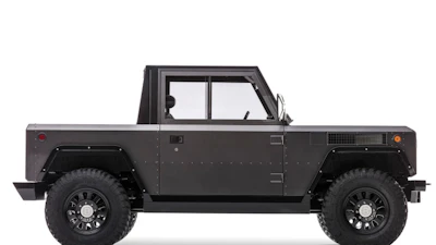 Removing glass and body panels reconfigures the B1 to an open-bed pickup truck.
