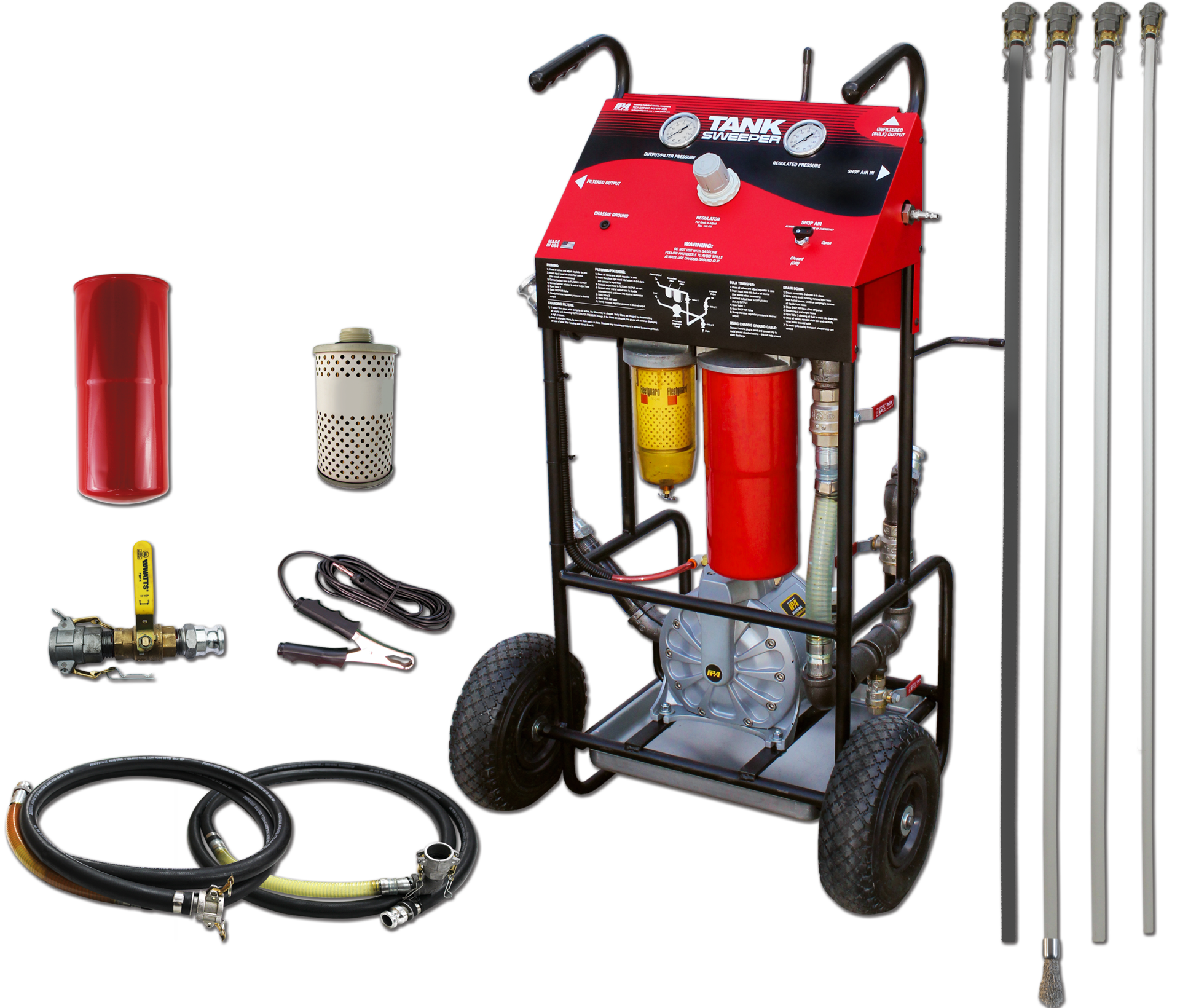 Ipa #9046 F Pneumatic Tank Sweeper With Accessories