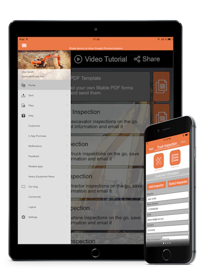Snappii’s Heavy Equipment Inspection app instantly enables equipment inspections with any mobile device.