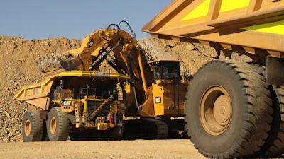 Cat 793 F Autonomous Trucks At Loading Face