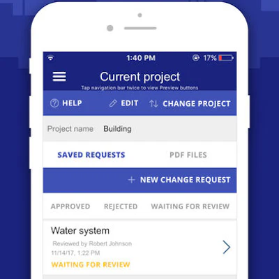 With the Snappii mobile app, users can track a change order's status.