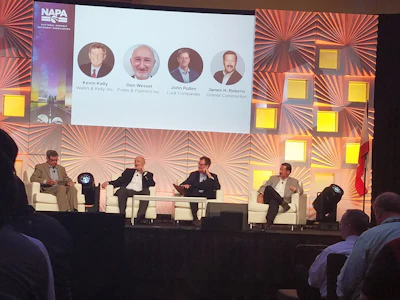 From left to right: Kevin Kelly, President & CEO, Walsh & Kelly; Don Wessel GM-Crude & Refined Products Consulting, Poten & Partners; John Pullen, Chief Growth Officer, Luck Companies; Jim Roberts, CEO of Granite Construction