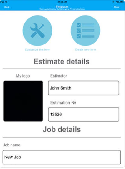 Snappii Estimate Details