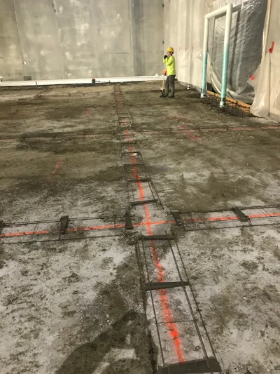 Figure 2: Slab on grade placement ready for concrete.