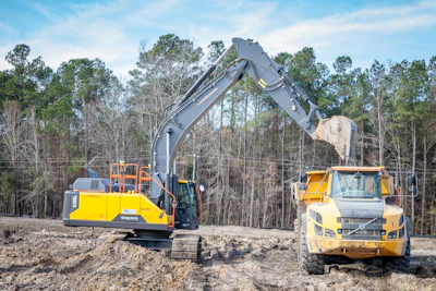 Trimble 3D grade control systems allow the excavator operator to pretty much dig to grade without the constant assistance of a 3D-equipped dozer and operator.
