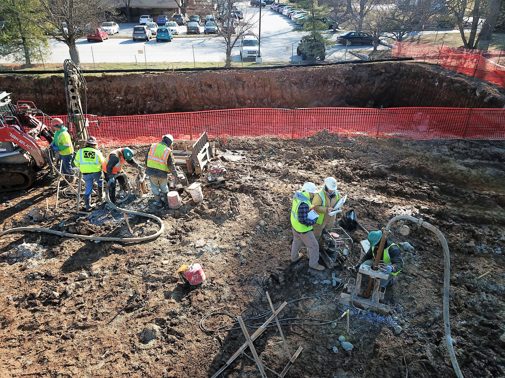Most of the grout ports were clustered on the southern and northeastern quadrants of the site.