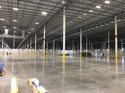 Pictured here is a typical warehouse floor with control joints.