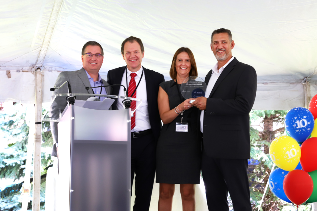 From left: Brian Lewallen (President of Detroit Reman and NAFSR Board Member), Thomas Walter (Chairman of the Board of NAFSR), Helen Bruford (CFO of NAFSR), and Adam Knobeloch (CEO of NAFSR)