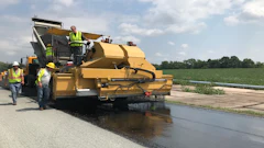 While the hot rubber chip seal (HRCS) construction is similar to a traditional chip seal, it requires a special asphalt binder distributor. Because the reacted rubber modified binder has a high viscosity, a normal distributor that would be used for an asphalt emulsion application would have had difficulties to spray the rubber modified binder.