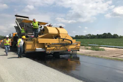 While the hot rubber chip seal (HRCS) construction is similar to a traditional chip seal, it requires a special asphalt binder distributor. Because the reacted rubber modified binder has a high viscosity, a normal distributor that would be used for an asphalt emulsion application would have had difficulties to spray the rubber modified binder.