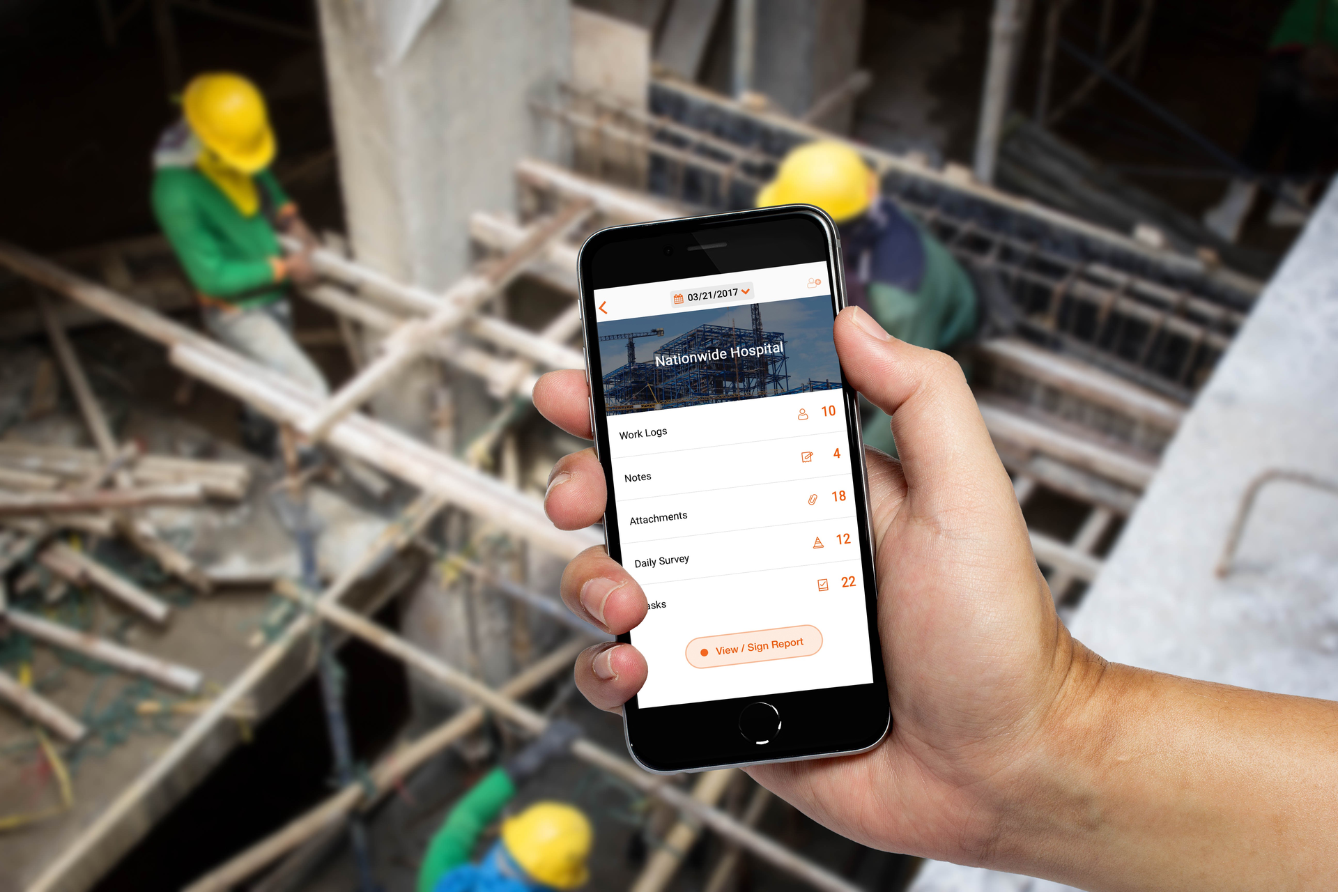 Site supervisors at Unison Construction Management use mobile devices in the field. They find the ability to easily record events throughout the day for their reports a great benefit to accurate project documentation.