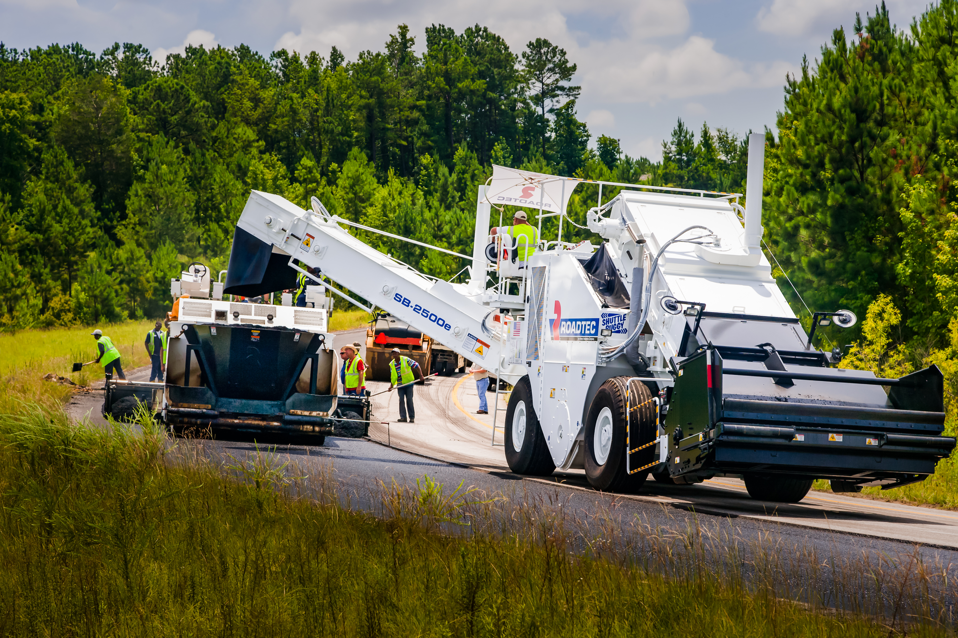 To help contractors put asphalt down faster, the use of Material Transfer Vehicles (MTVs) has been increasing as a way to use less trucks while reducing material and thermal segregation