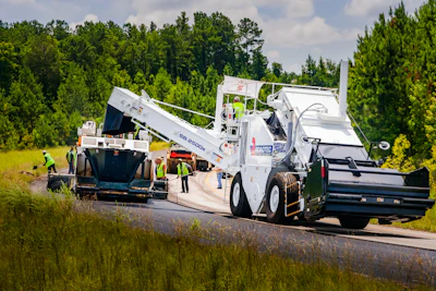 To help contractors put asphalt down faster, the use of Material Transfer Vehicles (MTVs) has been increasing as a way to use less trucks while reducing material and thermal segregation