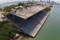 Miami Marine Stadium has been condemned since 1992, but designated as a historical landmark in 2008.