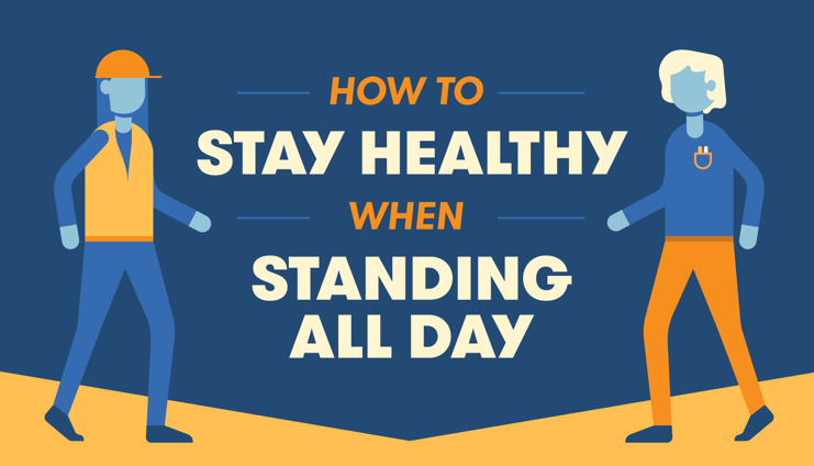 Proper posture, effective stretches and other tricks can alleviate the stress on the body from standing all day at work.