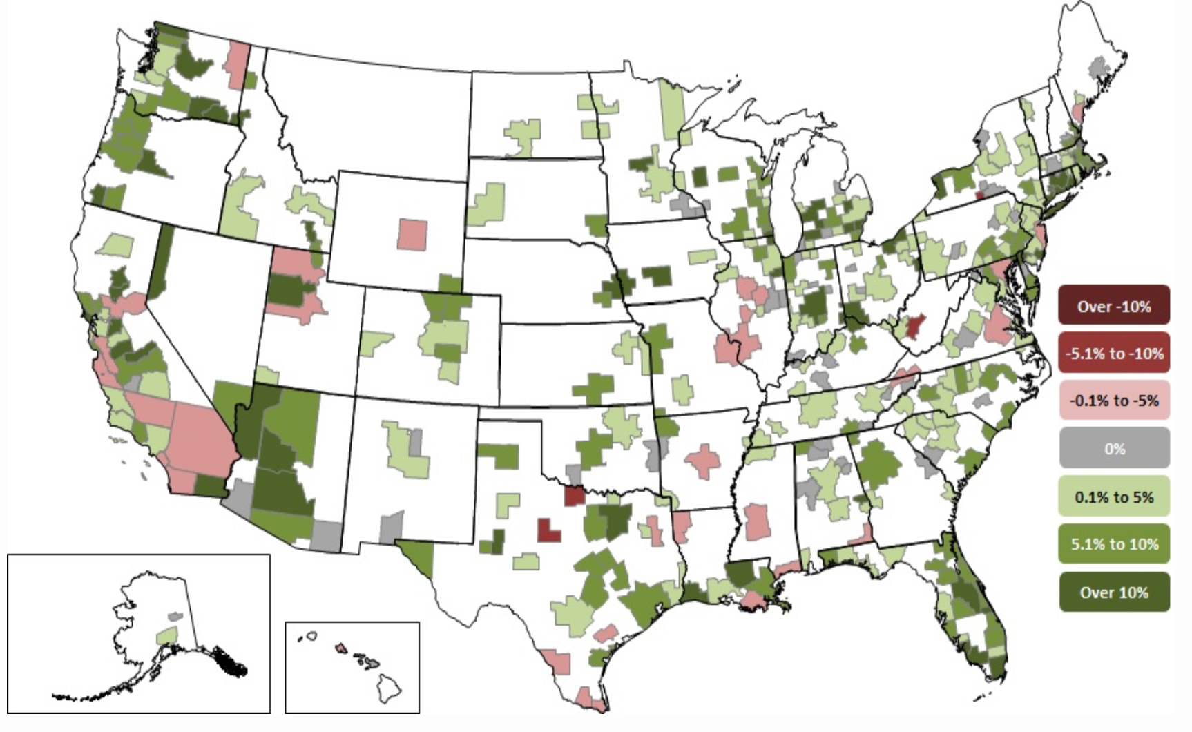 December 2018 metro construction employment 12-month change
