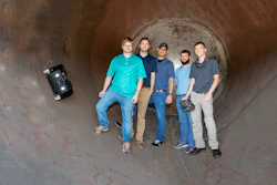 The Astec Silobot team, from left: Kris Robertson, Ben Shell, Chuck Simpson, Charlie Phillips and Alex Harrison. Not pictured are Albert Covington and Naaga Kodiboyana.