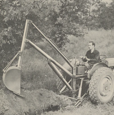 Wain-Roy hydraulic backhoe attachment.