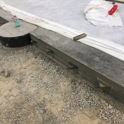Plate dowels installed prior to placement.
