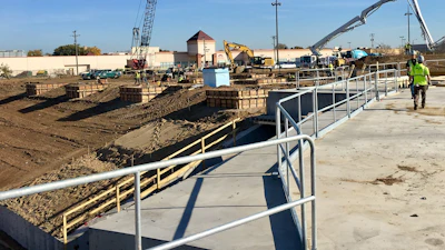 Hilmerson Safety Services' engineered guardrail system in use on a construction jobsite.