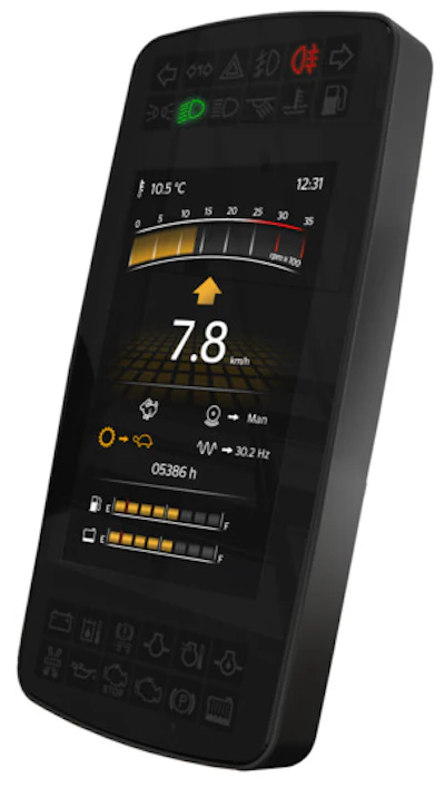 MultiViu Compact primary instrumentation with 7-in. display can offer Bluetooth connectivity a driver can use to retrieve vehicle information like oil or fuel levels on their mobile phone and forward to service schedulers.