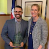 Fernando Figueora (left) is the recipient of the 2018 Excellence in Safety Award. He is shown with PRECO's Tamara Humpherys.