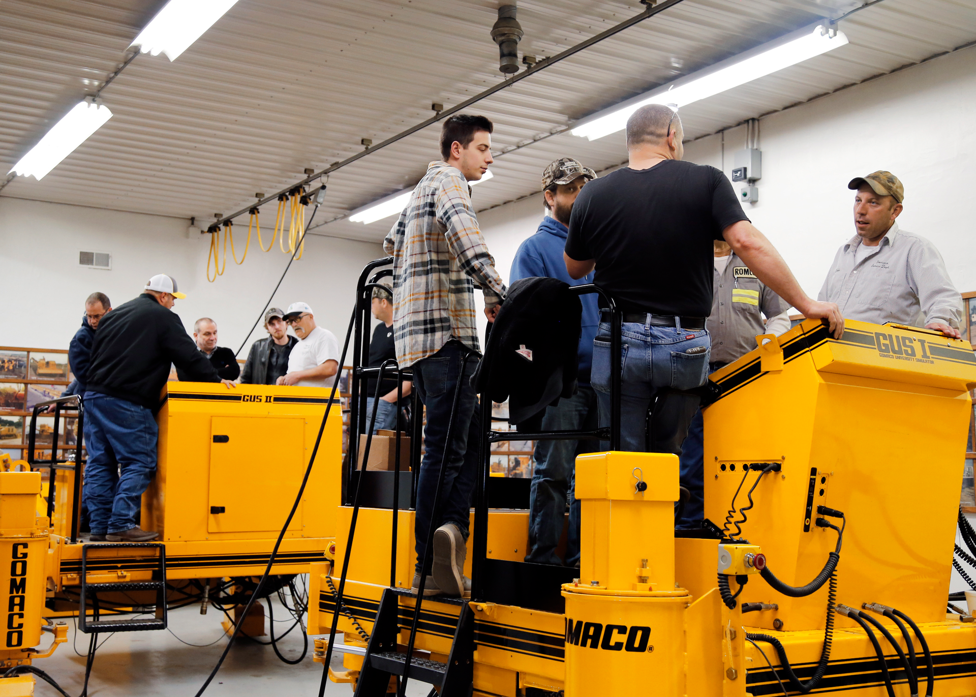 Field service technicians from the GOMACO Service Department teach hands-on skills and troubleshooting techniques in the shop portion of the classes each week. The University is equipped with several trainers for students to practice on, including GOMACO University Simulators, GUS I and II.