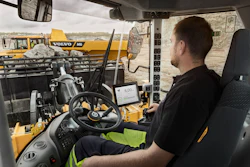 Load Assist gives operators real-time information on every bucket’s load within +/- 1 percent accuracy, with information displayed on a 10-in. touchscreen Volvo Co-Pilot display.