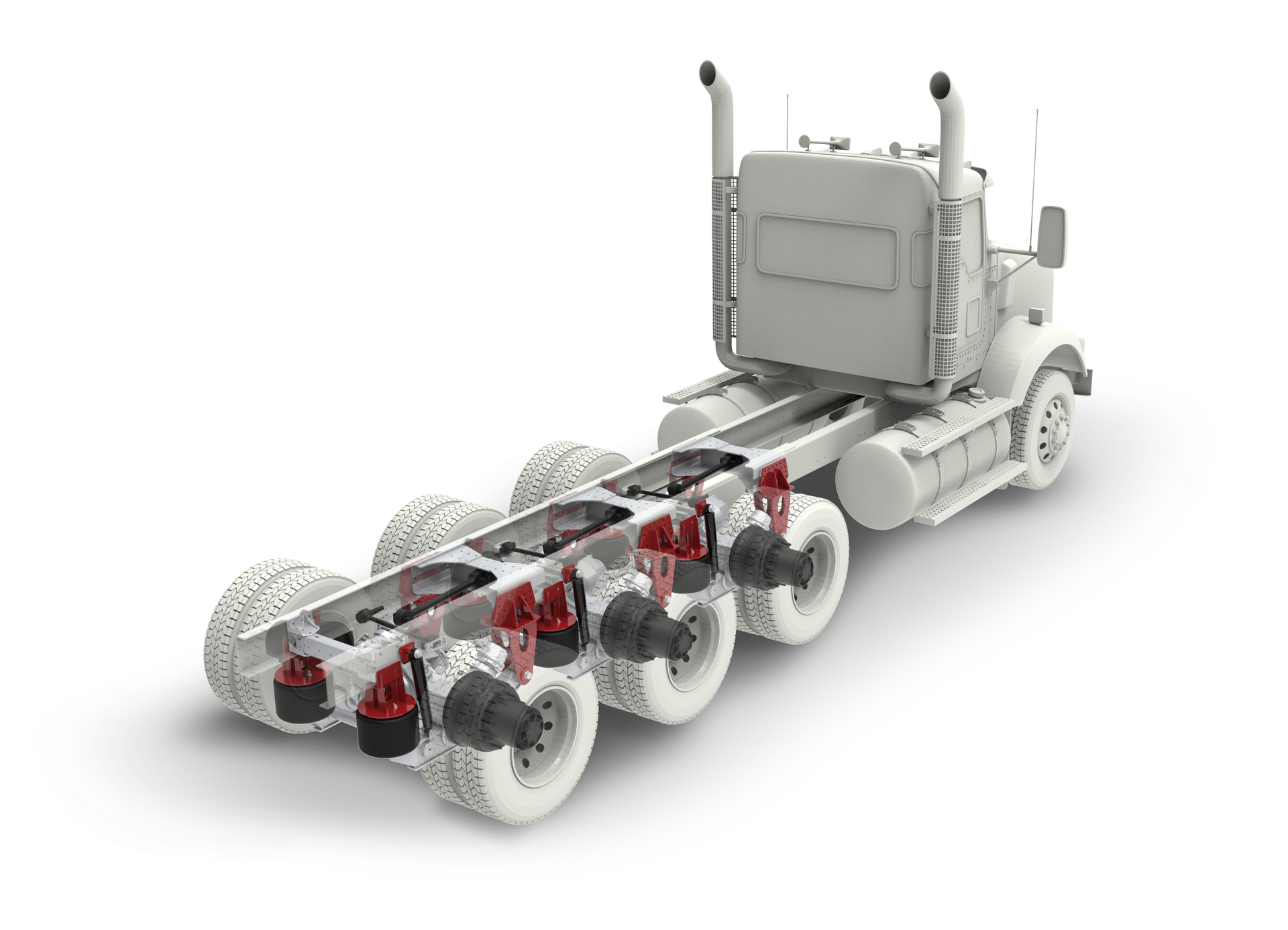 The Link 105K Triton Tri-Drive air auspensions are engineered to be used in multi-axle configurations for heavy-haul and off-highway use.