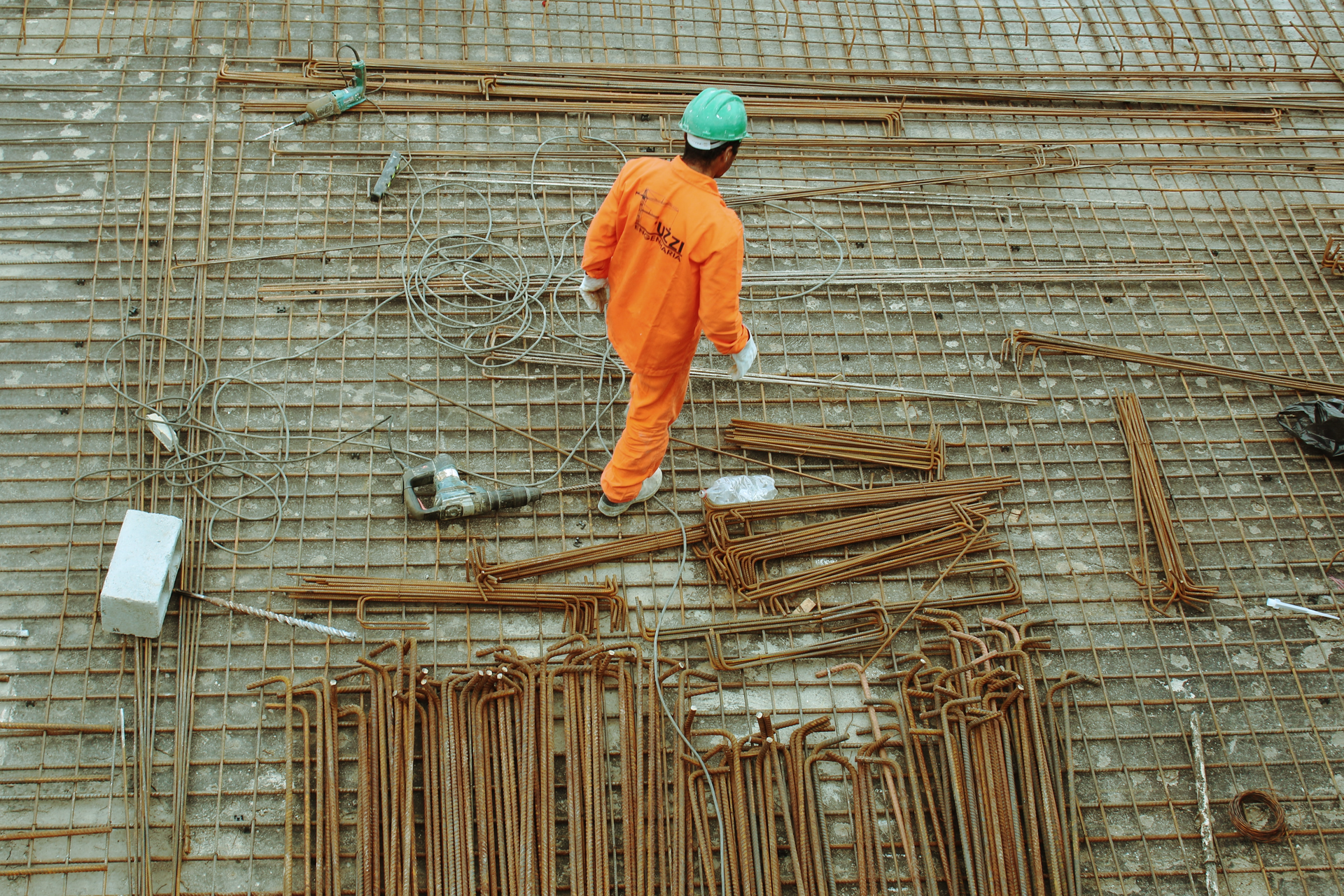Construction Man Walking For Fatigue