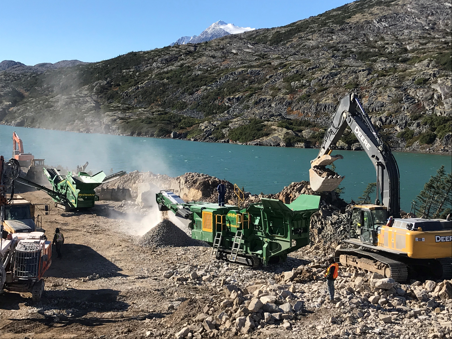 The work site was next to a lake which required environmental protection measures to be put in place and was constantly monitored for compliance.