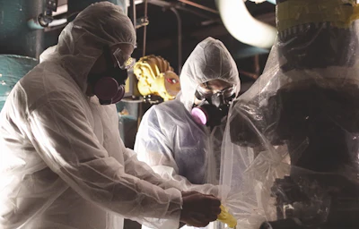 Highly skilled Priority 1 asbestos abatement technicians performed “glove-bag” abatement of insulated piping within the manufacturing buildings scattered across the property.