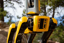 Boston Dynamics' Spot Robot with a Trimble X7 3D Laser Scanning System, a high-speed laser scanner with integrated imaging, automatic calibration and registration technologies as well as survey-grade self-levelling.