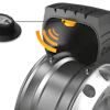 The Continental intelligent steer tires feature a built-in TPMS sensor that transmits tire pressure and temperature data via wireless signal.
