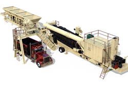 The Astec Voyager 140 highly portable asphalt plant. With production capacity of 140 tonnes/hour and RAP mixing capability of 50%, the Voyager 140 sets the standard for portability, production and sustainability.