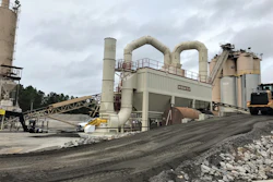 During Winter maintenance in 2018 the company installed a new dryer drum to replace the previously worn unit. They chose a Meeker Freedom Air Baghouse for this location.