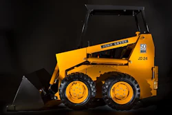 Restored 1970 JD24 Loader. The JD24 entered the market in 1970 powered by a 37 hp gasoline Wisconsin engine and a lift capacity to full height of 1,700 lb.