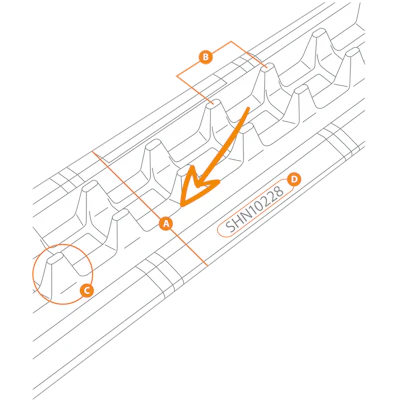 Use this diagram and the four steps in the article to help find the correct measurements for ordering tracks.