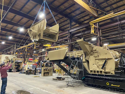 Kolberg-Pioneer’s hybrid-powered FT4250CC mobile impactor plant, launched at ConExpo, features a hybrid power option offers allows producers flexible power options in one package.