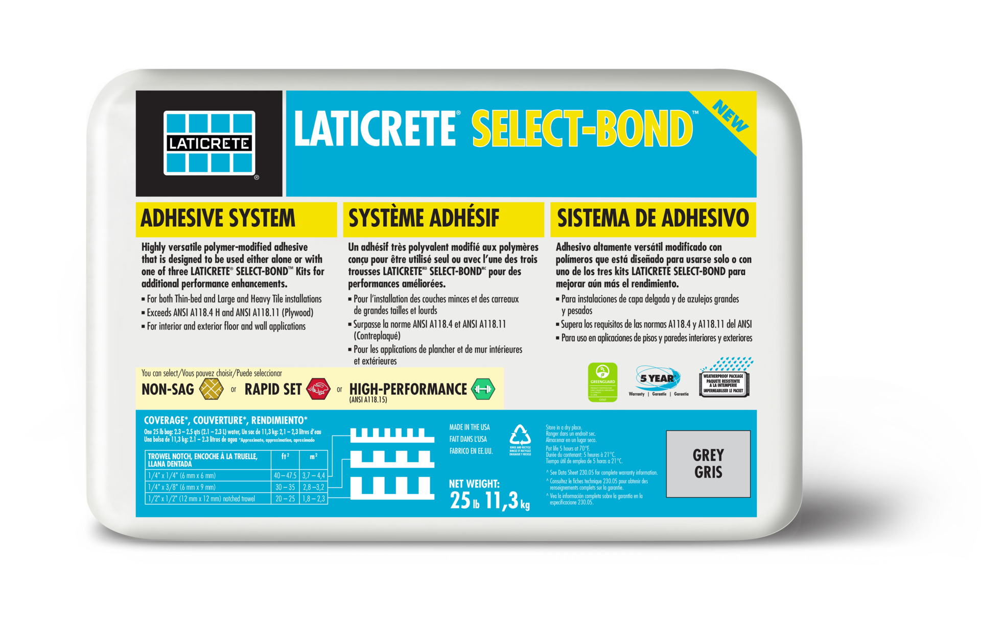 LATICRETE SELECT-BOND Grey 25 lb Bag