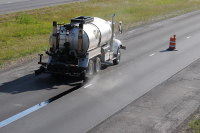 What’s unique about a void-reducing asphalt membrane is that it is applied beneath the asphalt mat before the mat is placed. It is sprayed beneath where the longitudinal joint will be.