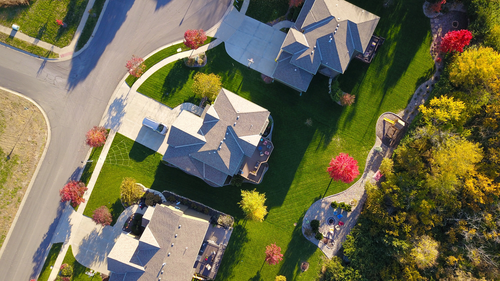 Bird S Eye View Of Three Houses 1546166