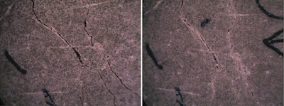 An experiment at Purdue University shows concrete healing its own cracks within 28 days. The technology would allow concrete-paved bridges and highways to be equipped with materials that respond to potential damage.