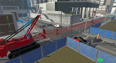 The simulator developed by CM Labs is able to simulate the erection and lay-down procedures for a 300-ft. boom or luffing jib.