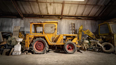 The vintage machine prior to restoration.