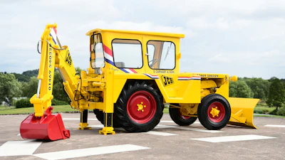 The fully restored 1964 JCB 1 backhoe.