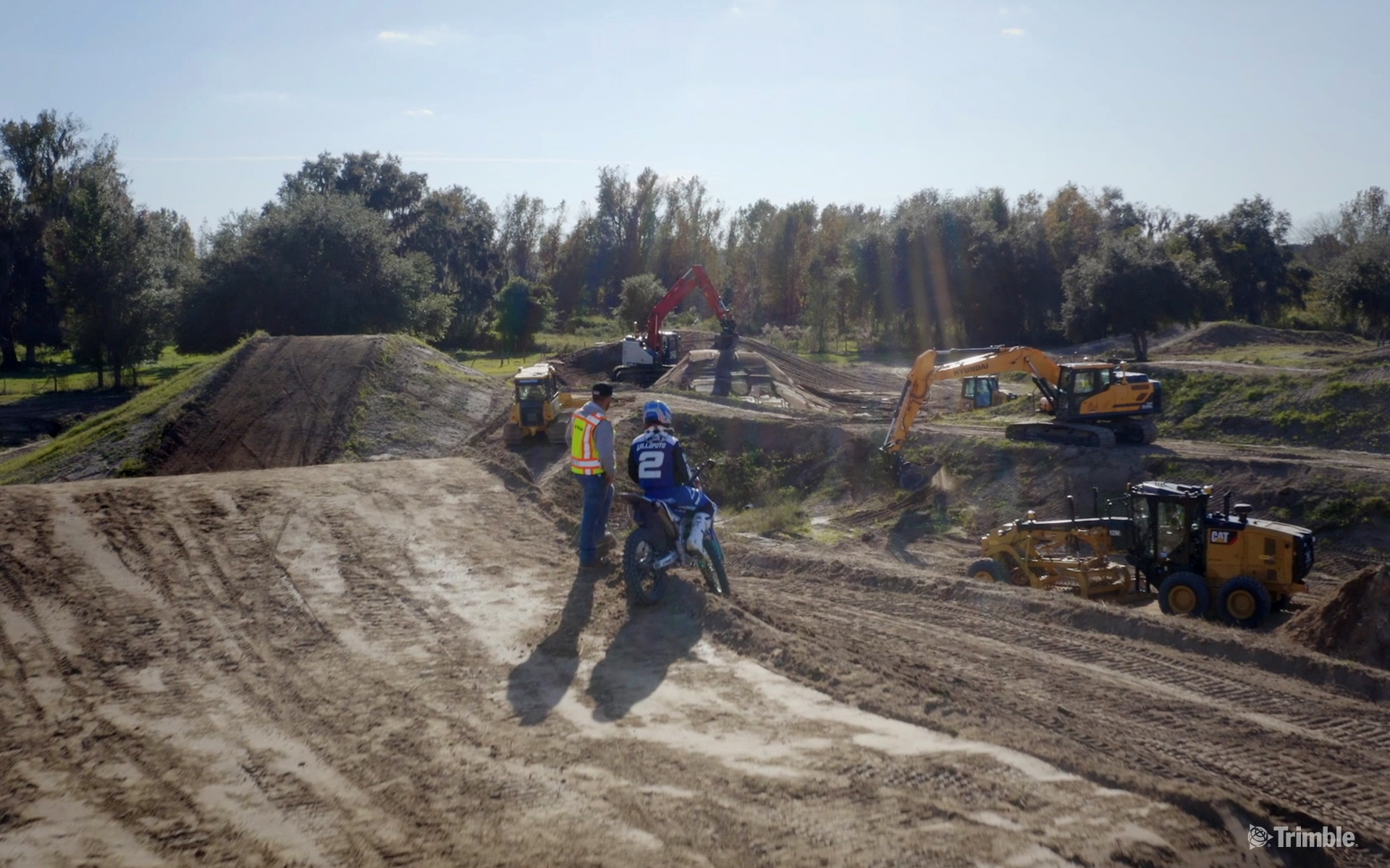 Three contractors teamed up to construct a practice track with modern machine control technology for professional motocross riders.