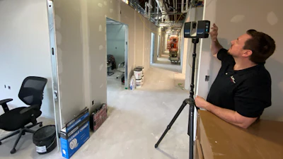 3D scanners spin in a 360-degree radius to analyze every tiny detail of the construction site.