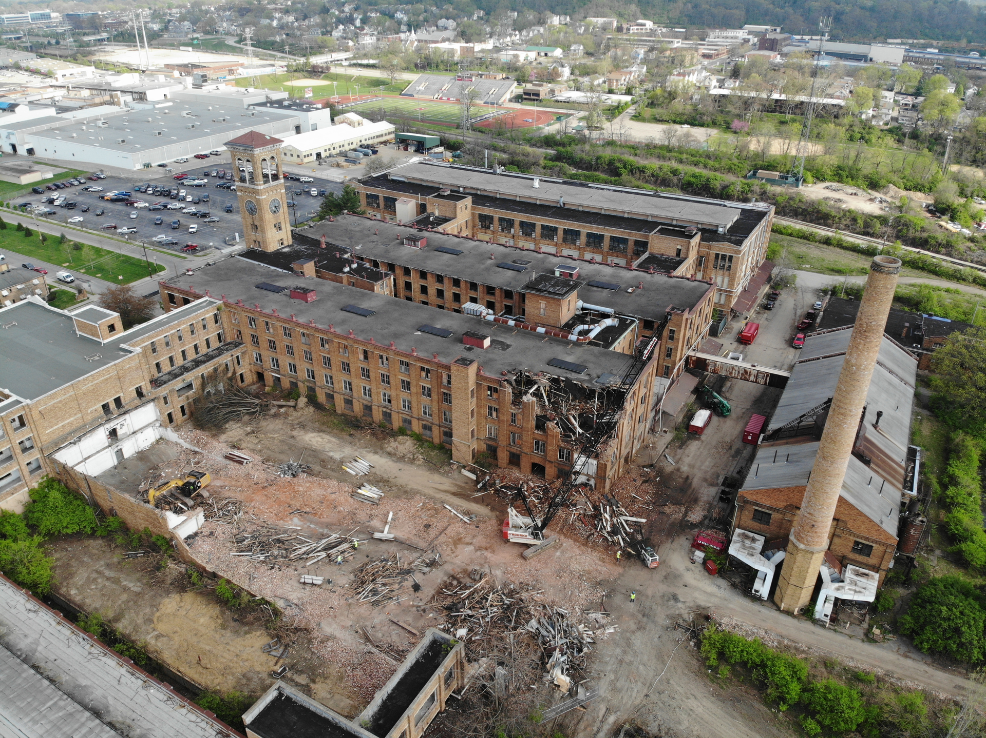 O’Rourke Wrecking Company abates and demolishes the former United States Playing Card Company world headquarters.